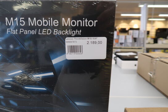 15" Lenovo ThinkVision M15 Portable - 1920x1080 