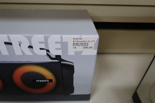 Streetz B100 Bluetooth boombox med LED, sort