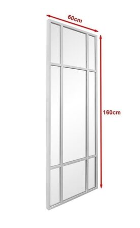 Spejl med hvid ramme i jern (160x60cm)