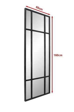 Spejl med antiksort ramme i jern (160x60cm)