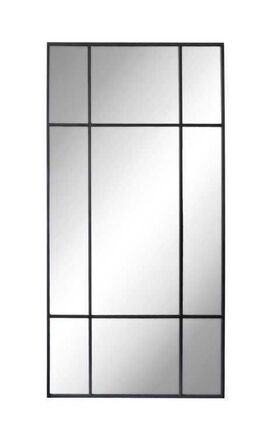 Spejl med sort ramme i jern (170x80cm)