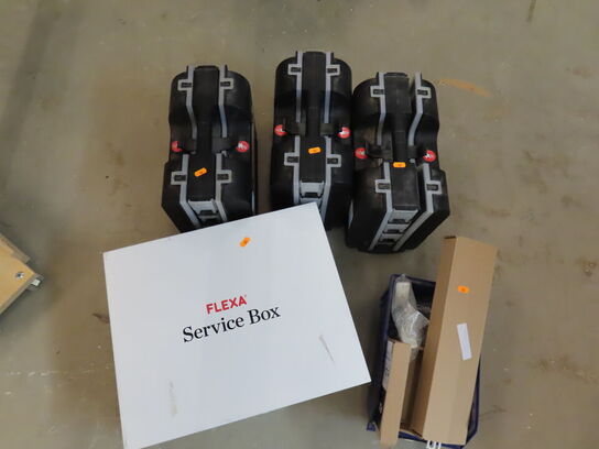 3 stk. Sortimentskasser med indhold, samt service kasser