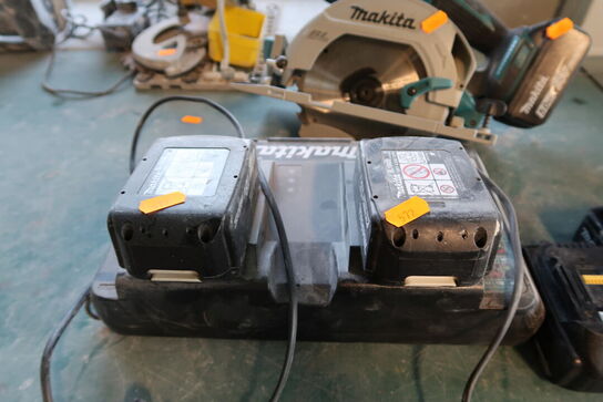 Akku rundsav MAKITA DHS680 med 5 stk. batterier og dobbeltlader