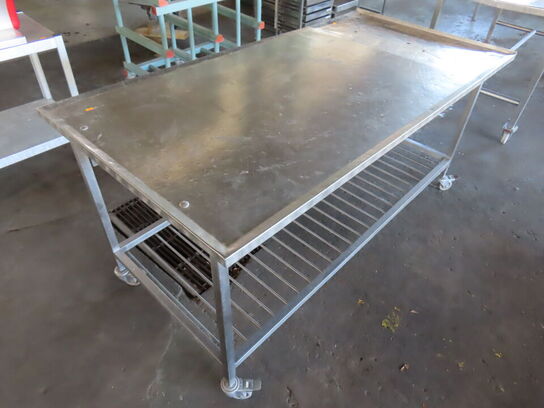 Industrikøkken stålbord på hjul (Tarmbord)