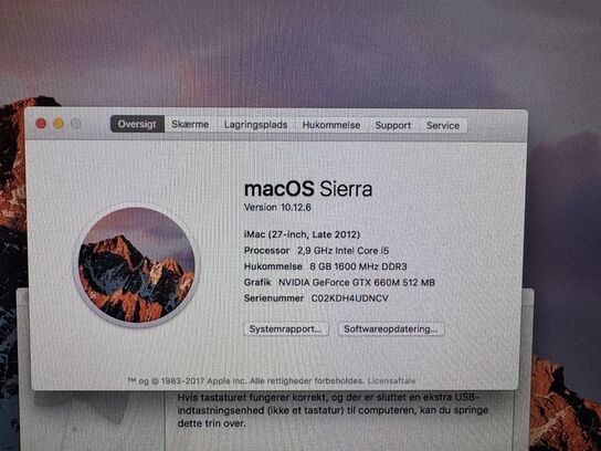 Apple Imac Core I5 27" (Late 2012)