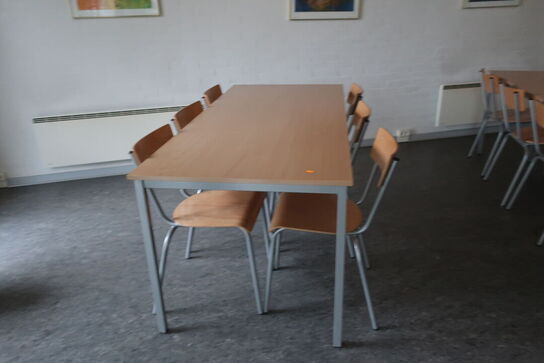 3 stk. mødeborde med 18 stk. stole