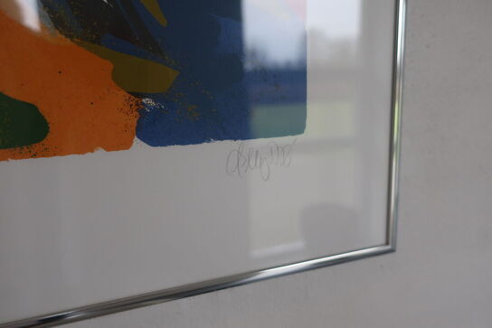 Whiteboard, bord, plakat i ramme samt skraldespande