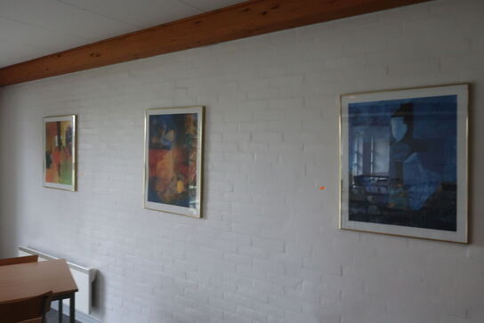 3 stk. indrammet plakater