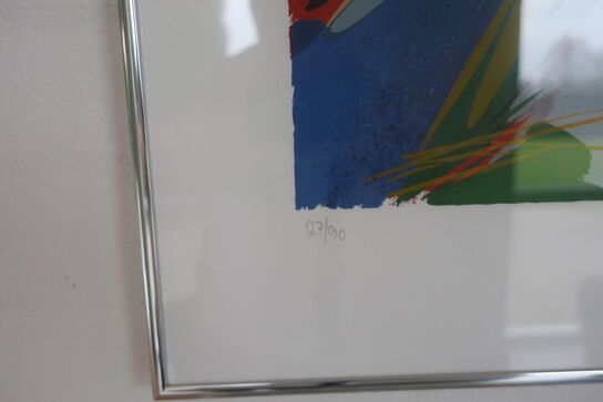 Whiteboard, bord, plakat i ramme samt skraldespande