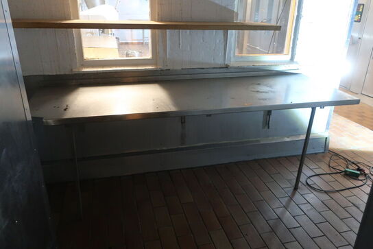Rustfri stålbord med hylde