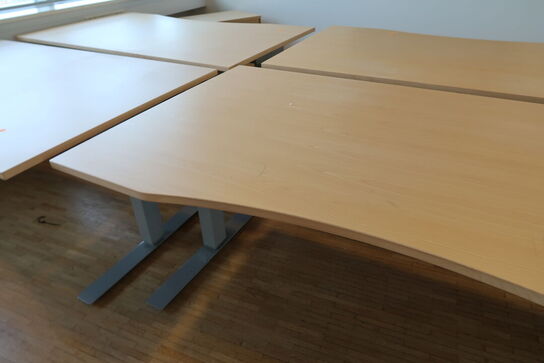 4 stk. el. hæve/sænke skrivebord EFG, skuffemoduler, reoler