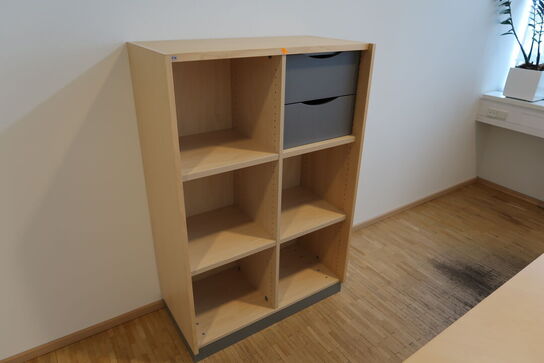 El. hæve/sænke skrivebord EFG, reol samt skuffemodul