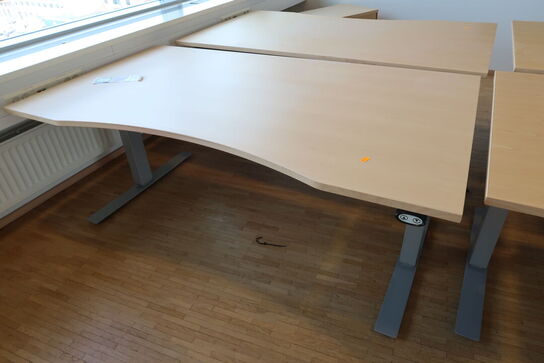 4 stk. el. hæve/sænke skrivebord EFG, skuffemoduler, reoler