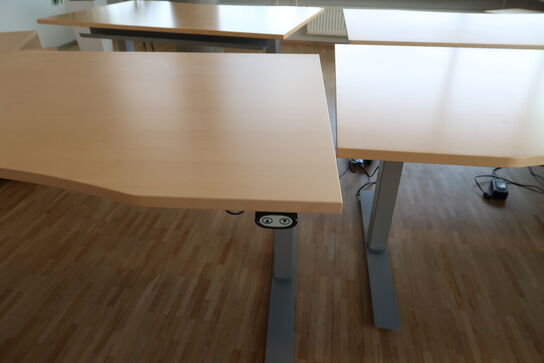 4 stk. el. hæve/sænke skrivebord EFG, skuffemoduler, reoler