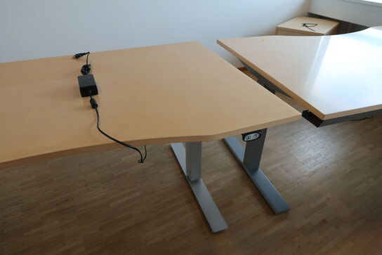 2 stk. el. hæve/sænke skrivebord EFG, skuffemoduler