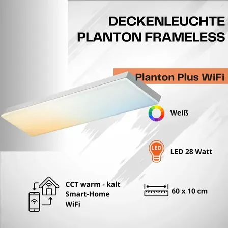 2 stk. ledvance loftlampe planon frameless 28 watt led  wifi 60 x 10 cm(ubrugt)