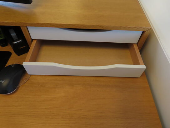 Hæve/sænkebord m. skuffer og søjle til skærm - 160x90 cm. DENCON