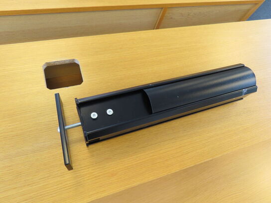 Hæve/sænkebord m. skuffer og søjle til skærm - 160x90 cm. DENCON