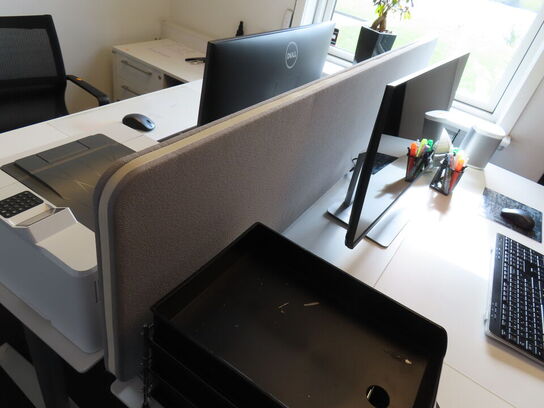 Hæve/Sænkebord med LINTEX afskærmning 160x80 cm. DENCON