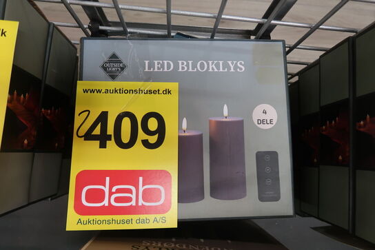 2 pk. Cozzy LED bloklys sand med fjernbetjening udendørs 3 stk.