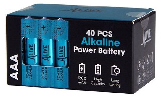 6 pk. AAA alkaline batteri 40 pak