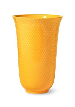 Lyngby Porcelæn Rhombe Color vase gul 20 cm