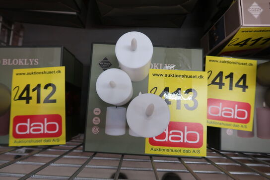 4 pk. Cozzy LED bloklys hvid med fjernbetjening udendørs 3 stk.