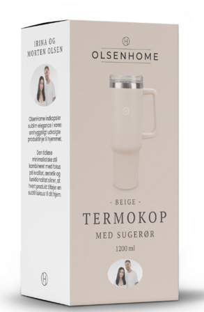 2 stk. Olsen Home Termokop m. sugerør, 1200ml