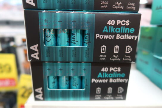5 pk. AA alkaline batteri 40 pak