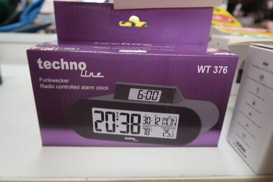Technoline WT 376 radiostyret vækkeur sort