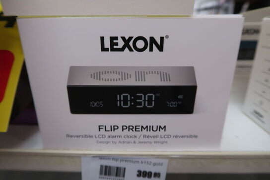 Lexon Flip Premium vækkeur LR152 Sølv