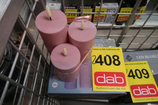 4 pk. Cozzy LED bloklys rosa med fjernbetjening udendørs 3 stk.