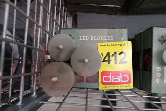 3 pk. Cozzy LED bloklys sand med fjernbetjening udendørs 3 stk.