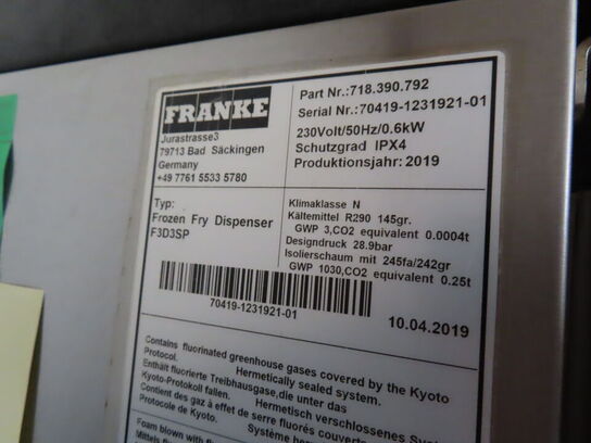 Pommes frites dispenser, single - FRANKE F3D3