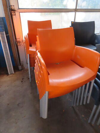 12 stk stabelbare udendørs stole, Orange