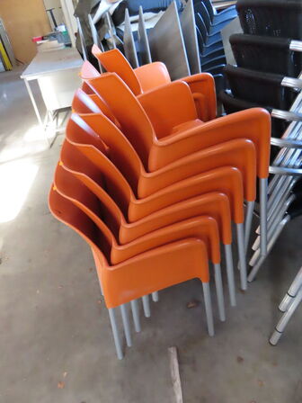 12 stk stabelbare udendørs stole, Orange