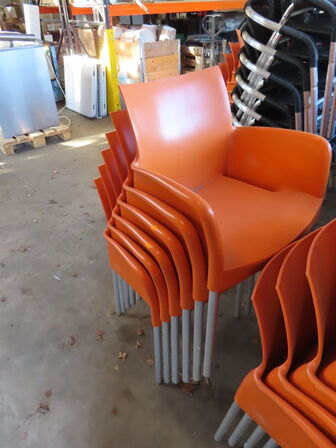12 stk stabelbare udendørs stole, Orange