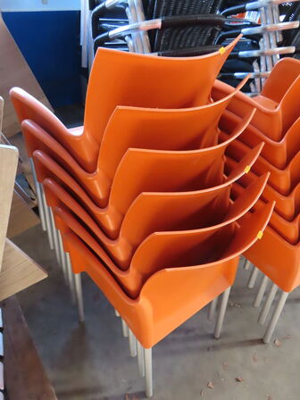 12 stk stabelbare udendørs stole, Orange