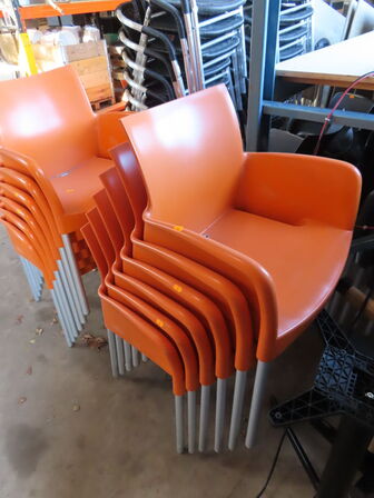 12 stk stabelbare udendørs stole, Orange
