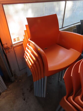 12 stk stabelbare udendørs stole, Orange