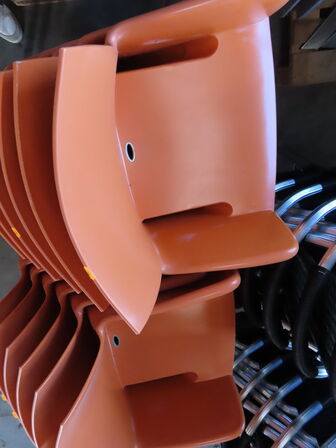 12 stk stabelbare udendørs stole, Orange