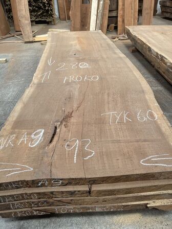 Træplanke i IROKO (afr. teak) 2,80x0,93/0,90m - 6 cm tyk