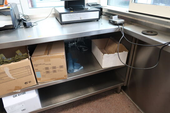 Rustfri stålbord med indhold (elektronik medfølger ikke)