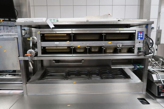 Rustfri stålbord med køleenhed (varmeskab medfølger ikke)