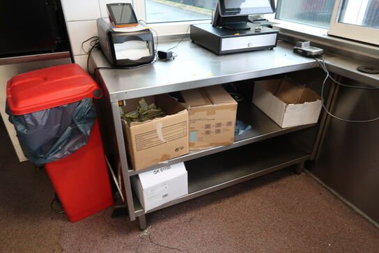 Rustfri stålbord med indhold (elektronik medfølger ikke)