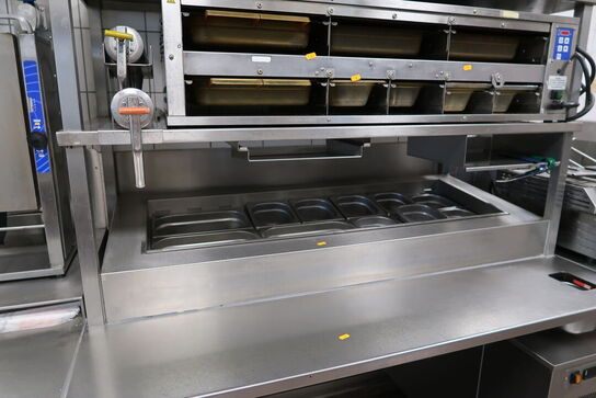 Rustfri stålbord med køleenhed (varmeskab medfølger ikke)