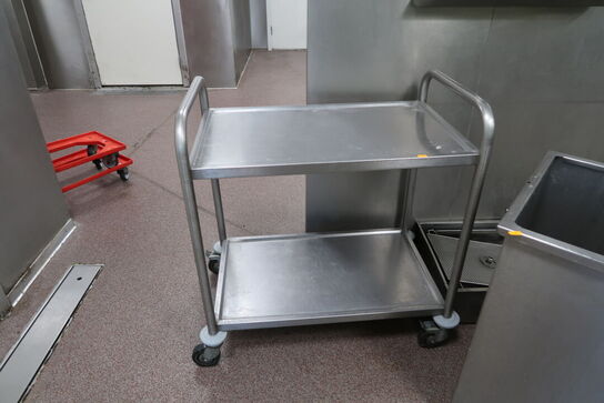 Rustfri stålopbevaringsvogn samt skraldespand