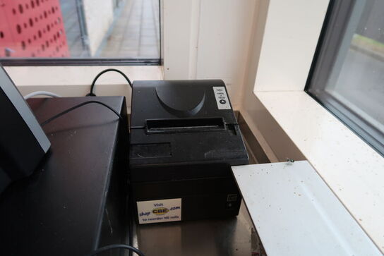 Kasseapparat CBE, bonprinter, computerskærm m.m. (betalingsterminal medfølger ikke)
