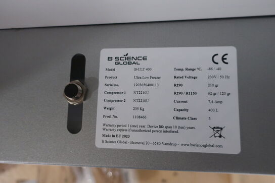 Fryseskab B SCIENCE GLOBAL B-ULT 400