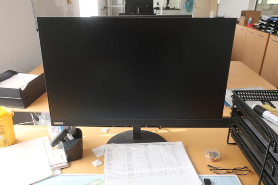 El. hæve/sænke skrivebord med indhold